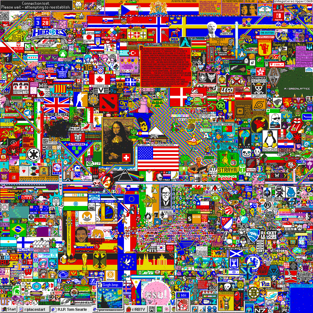 The final canvas of the Reddit live experiment “Place”